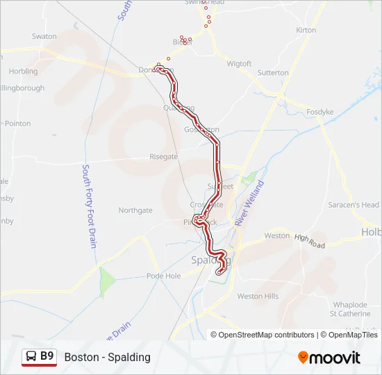 B9 Bus Line Map