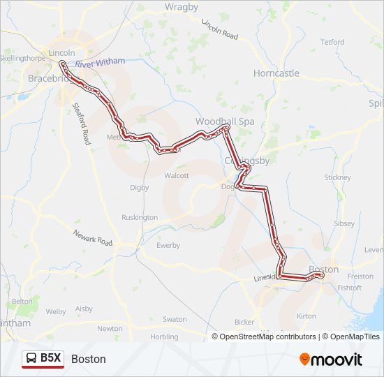 B5X bus Line Map