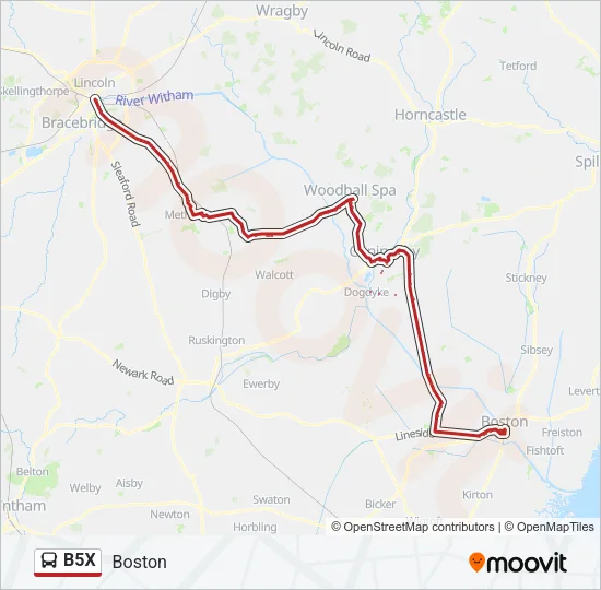 B5X Bus Line Map