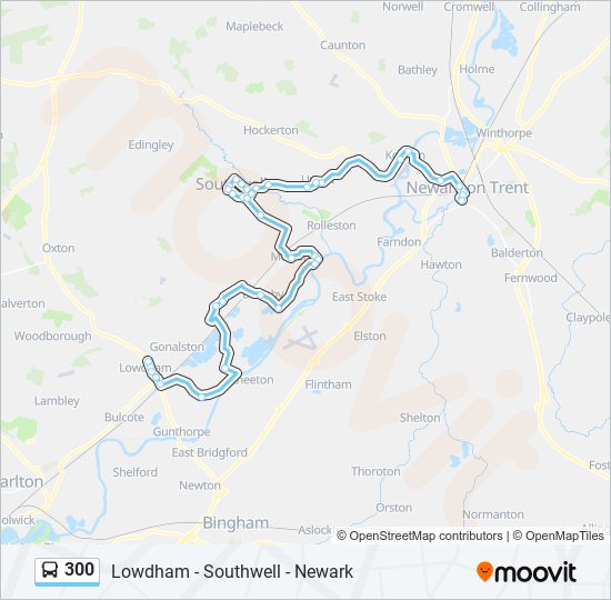 300 Route Schedules, Stops & Maps Lowdham (Updated)