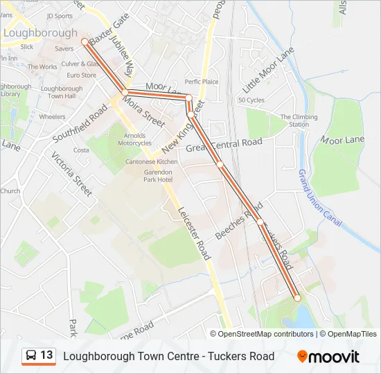 13 Bus Line Map