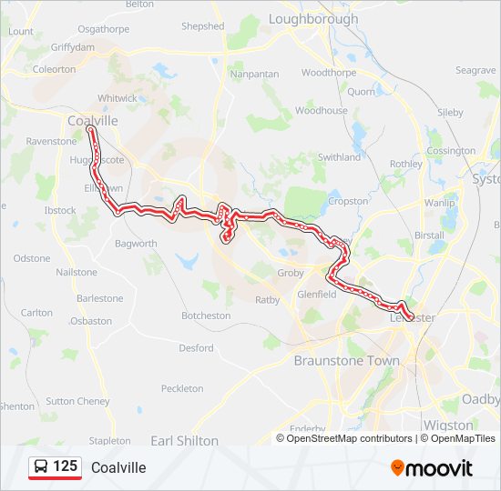 125 bus Line Map