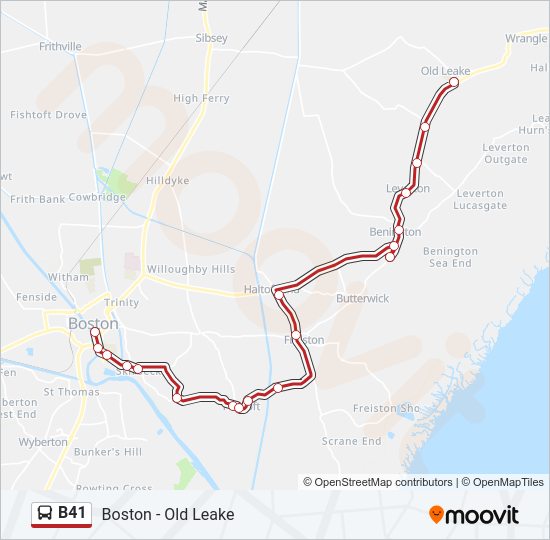 B41 Bus Line Map