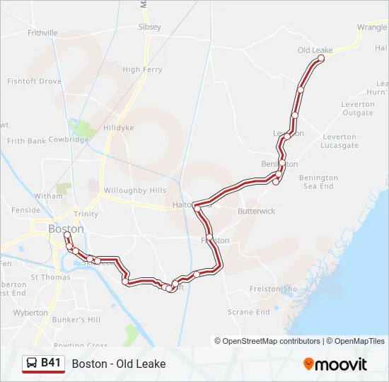 B41 Bus Line Map