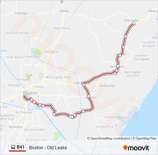 B41 bus Line Map