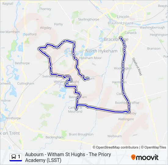 1 Bus Line Map