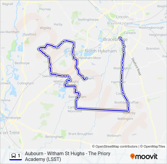 1 Bus Line Map