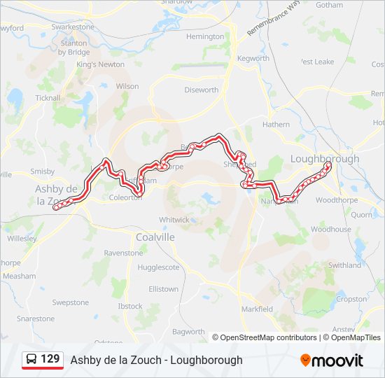 129 Bus Line Map