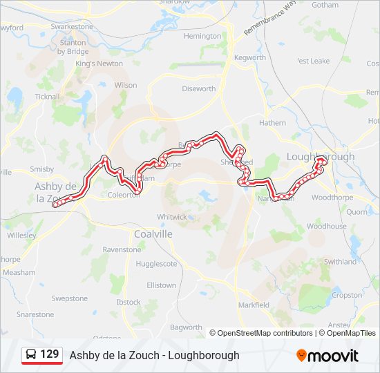 129 Bus Line Map