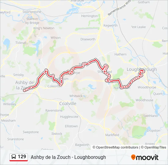 129 Bus Line Map