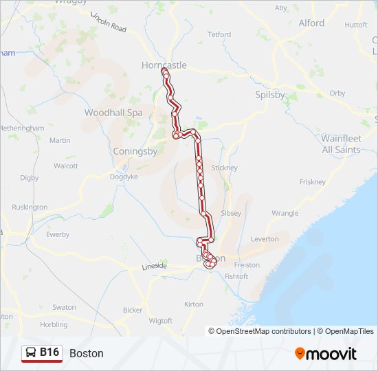 B16 bus Line Map