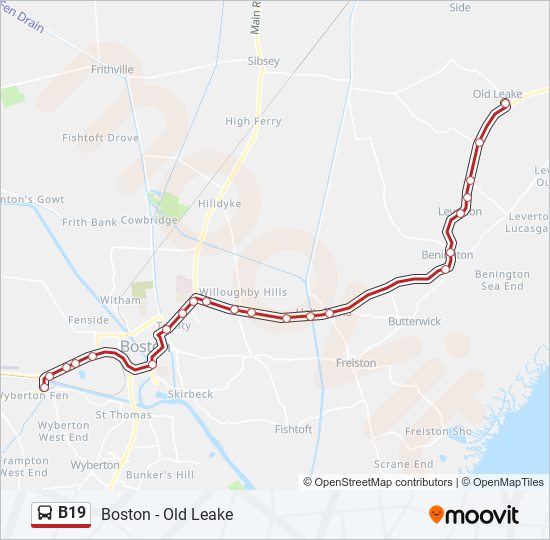 B19 bus Line Map