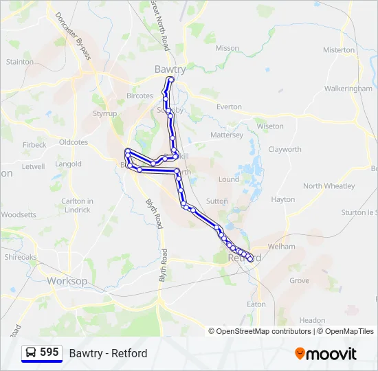 595 Bus Line Map