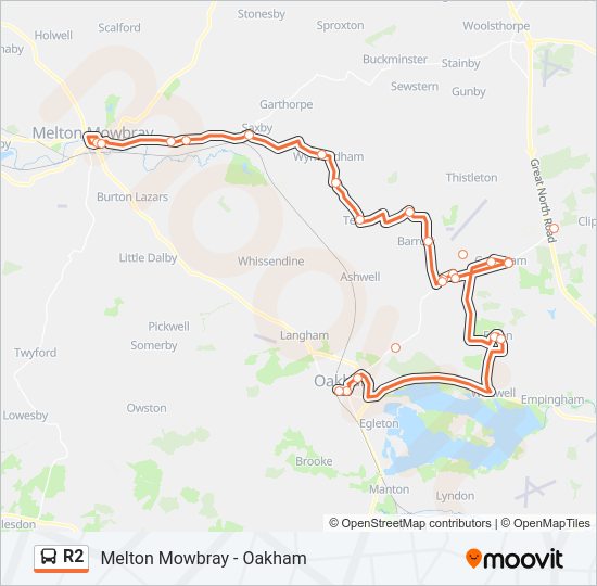 R2 Bus Line Map