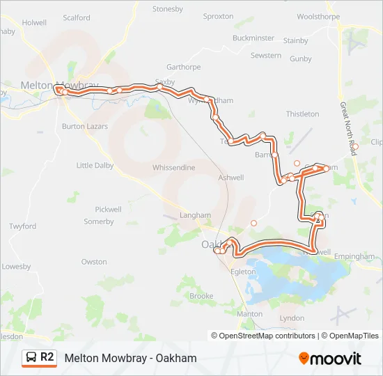 R2 Bus Line Map