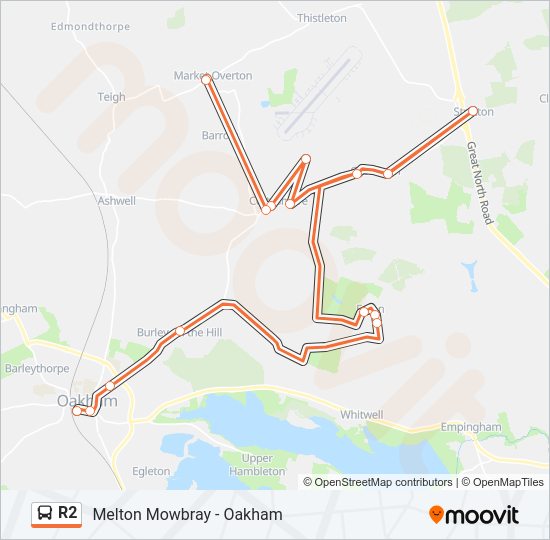 R2 Bus Line Map