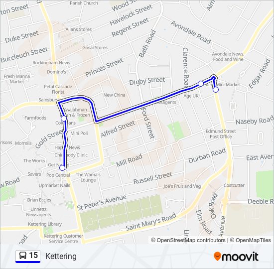 15 Route: Schedules, Stops & Maps - Kettering (updated)