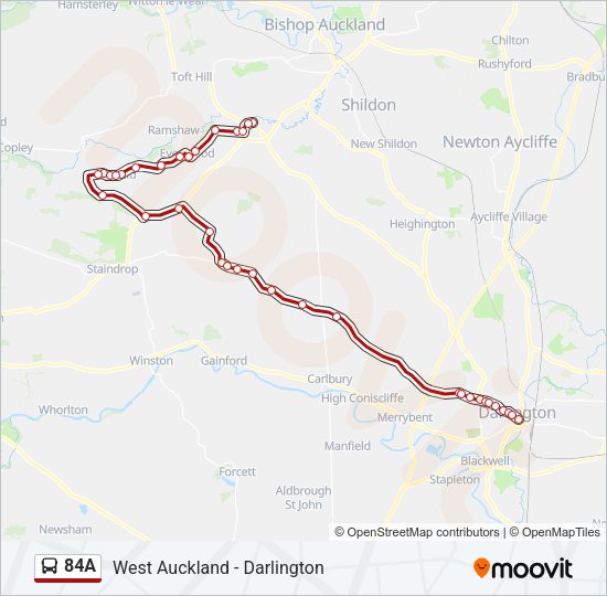 84A bus Line Map