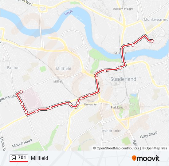 701 Bus Line Map
