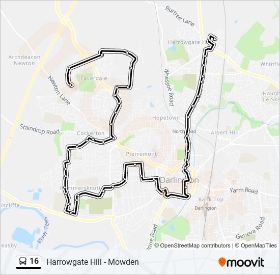16 Bus Line Map