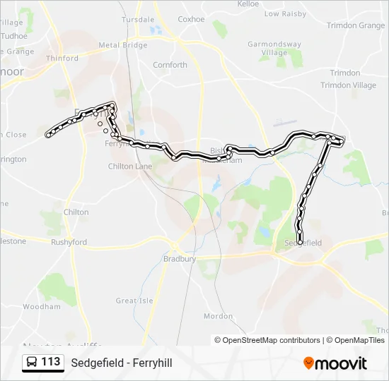 113 Bus 113 Route - Sedgefield - Ferryhill: Schedules, Stops & Maps (Updated)
