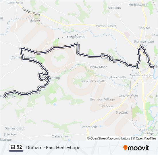 52 Bus Line Map