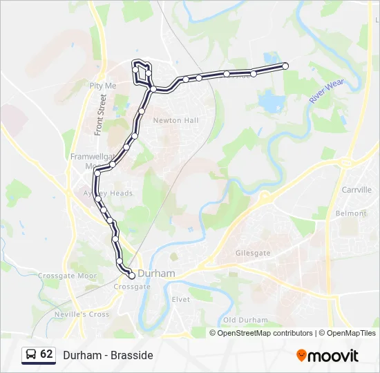 62 Route: Schedules, Stops & Maps - Durham (Updated)