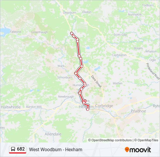 682 Route Schedules, Stops & Maps Hexham (Updated)