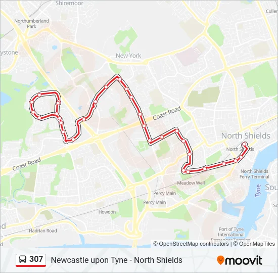307 Bus Line Map