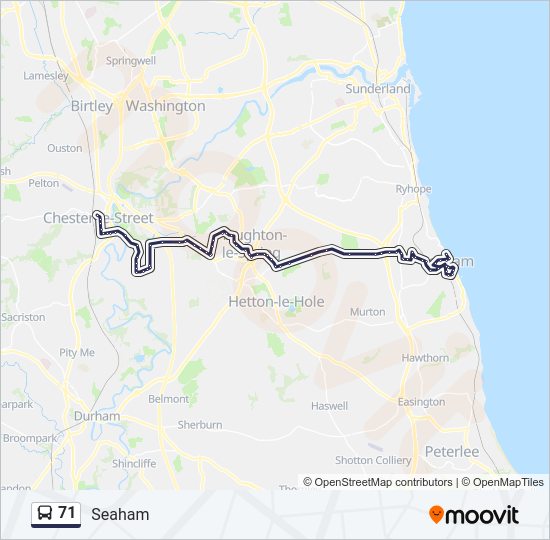 71 bus Line Map