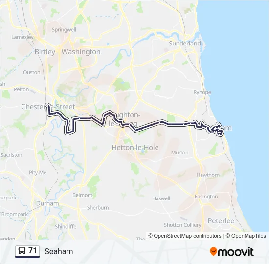 71 Bus Line Map