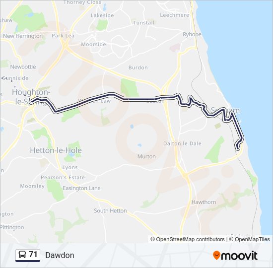 71 Bus Line Map