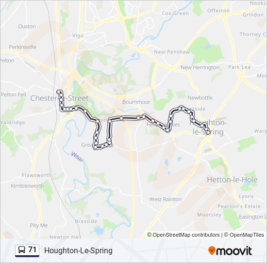 71 Route Schedules, Stops & Maps HoughtonLeSpring (Updated)