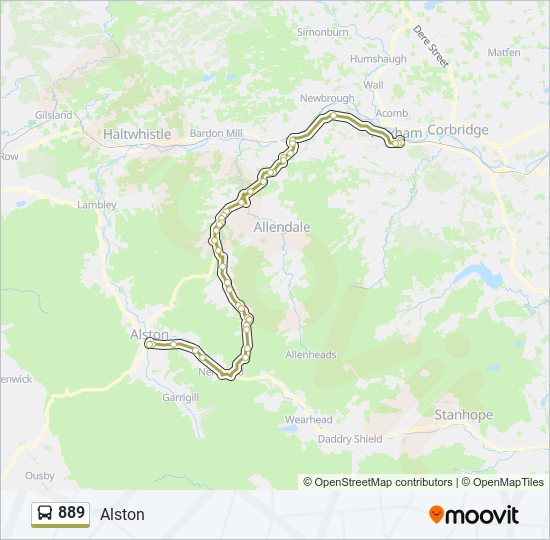 889 Bus Line Map