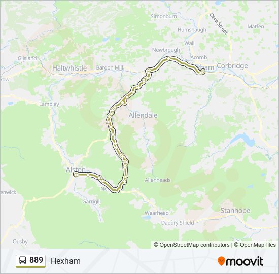 889 Bus Line Map