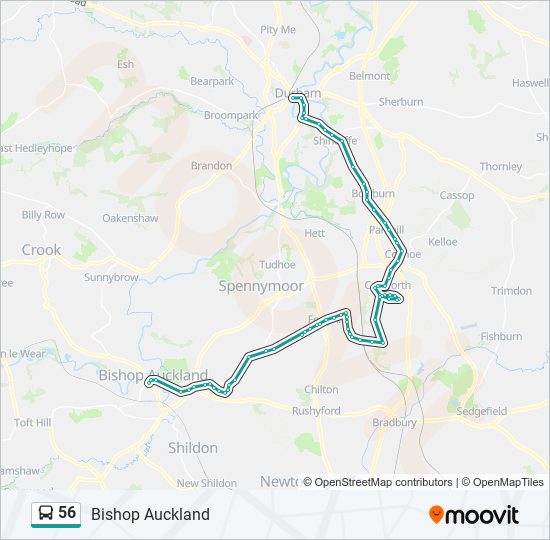 56 Route Schedules Stops Maps Bishop Auckland Updated 