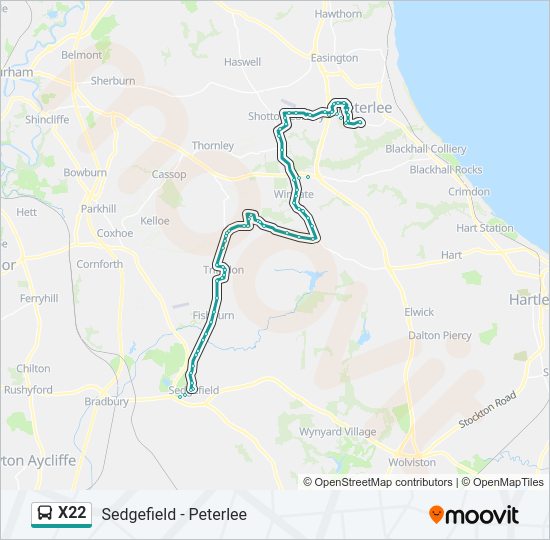 X22 Bus Line Map