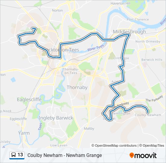 13 Route Schedules Stops Maps Coulby Newham Updated 