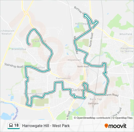 18 Route: Schedules, Stops & Maps - Darlington (Updated)