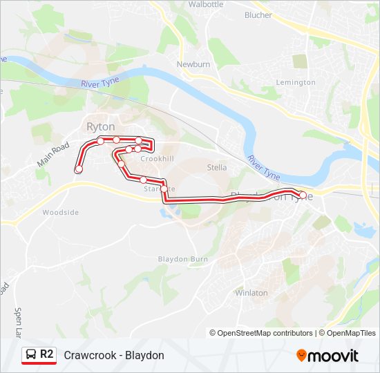 R2 Bus Line Map