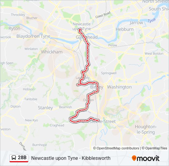 28B Bus Line Map