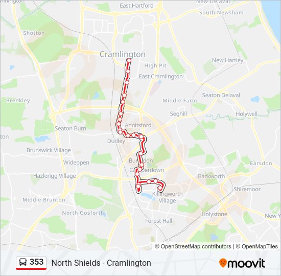 353 Bus Line Map