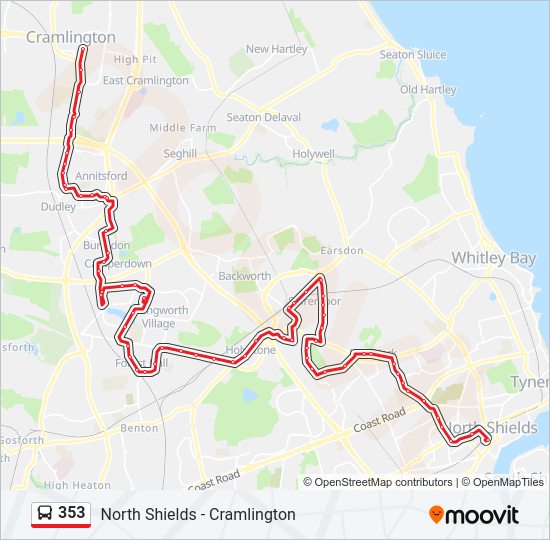 353 Bus Line Map