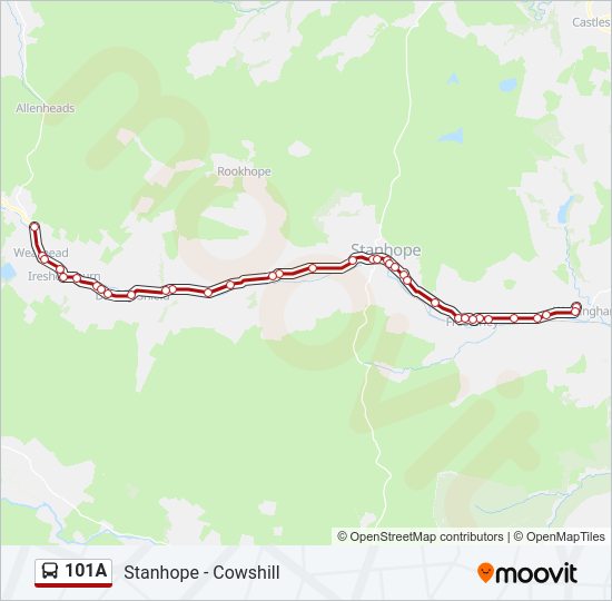 101A Bus Line Map