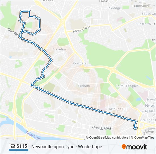 S115 bus Line Map