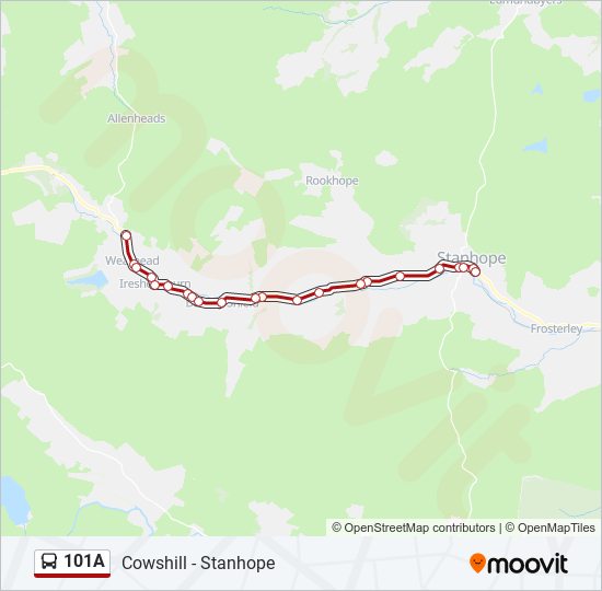 101A Bus Line Map