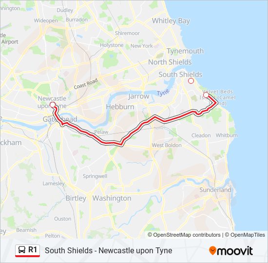 R1 Bus Line Map