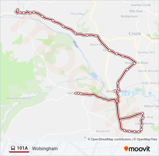 101A Bus Line Map