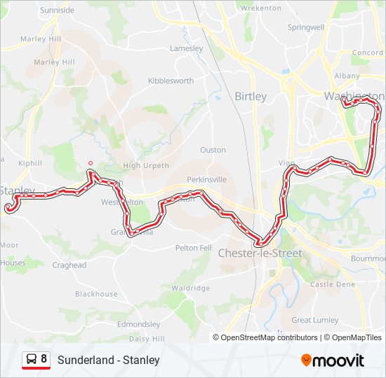 8 Bus Line Map