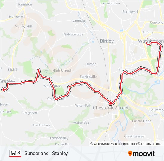 8 Bus Line Map